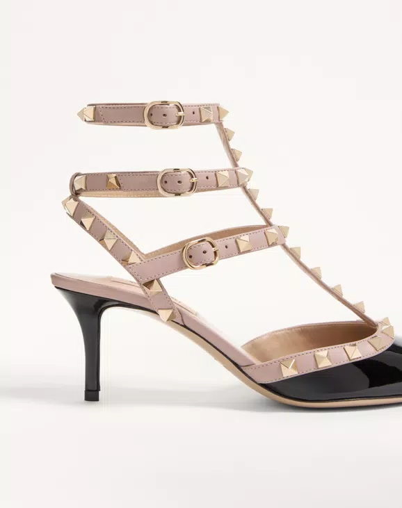 Valentino Rockstud Calfskin Pumps With Cabochon And 100Mm Crystals - Image 7